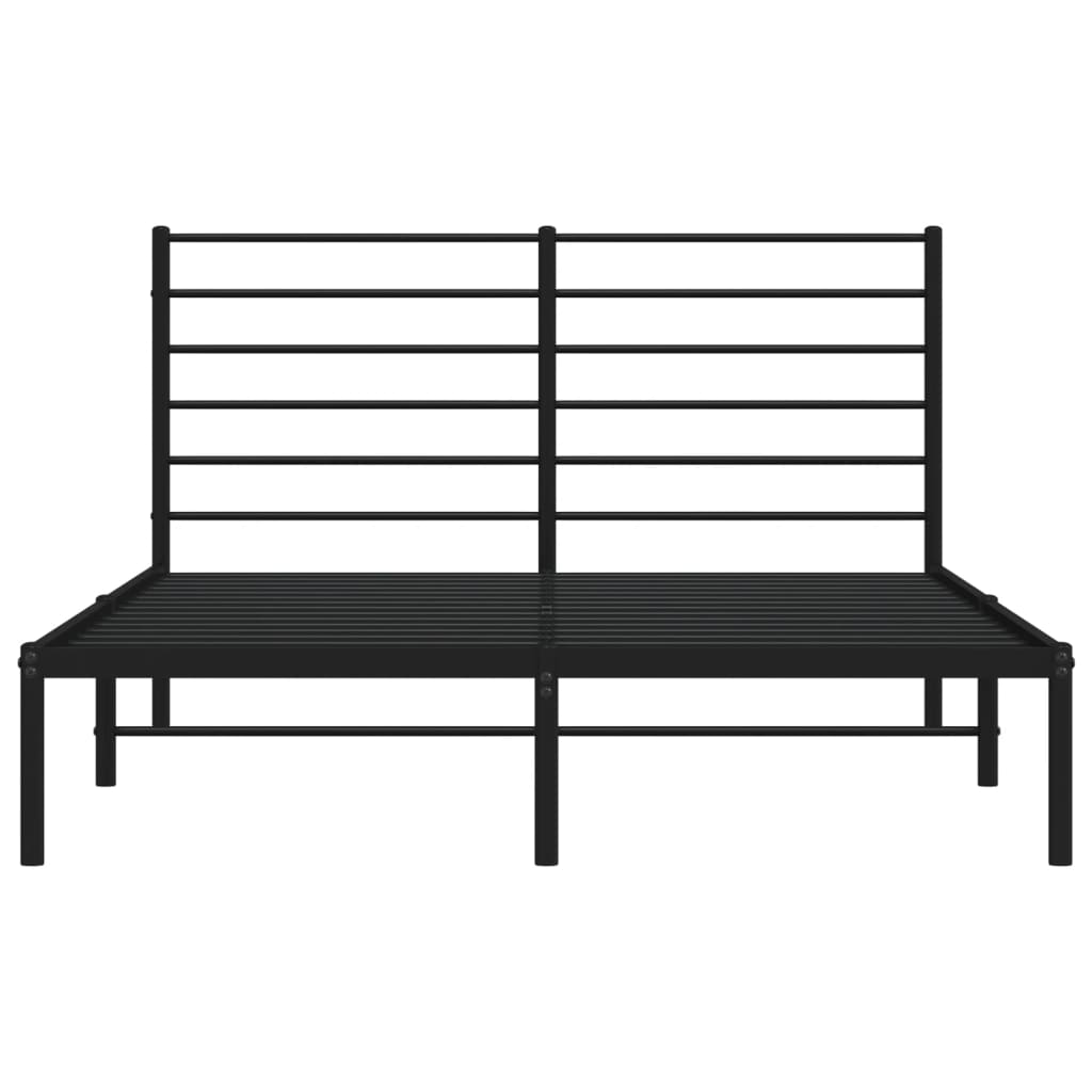 vidaXL Bedframe met hoofdbord metaal zwart 160x200 cm