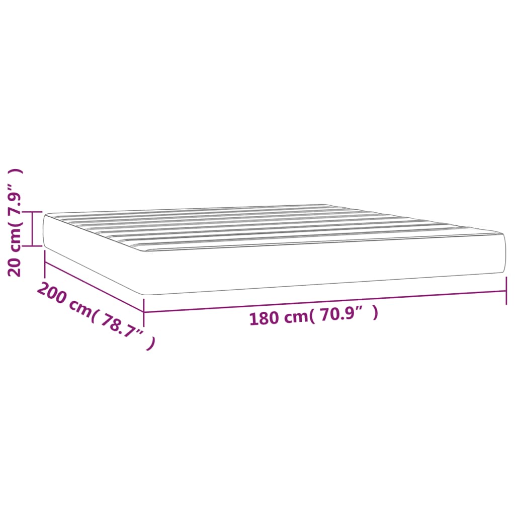 vidaXL Pocketveringmatras 180x200x20 cm stof crèmekleurig