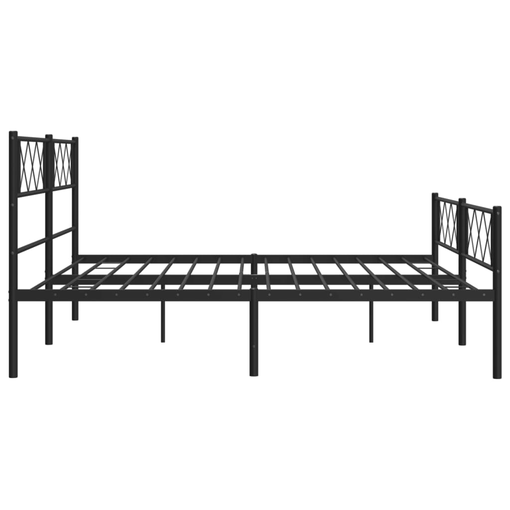 vidaXL Bedframe met hoofd- en voeteneinde metaal zwart 200x200 cm