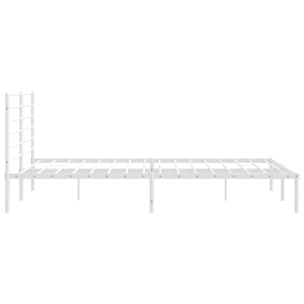 vidaXL Bedframe met hoofdbord metaal wit 183x213 cm