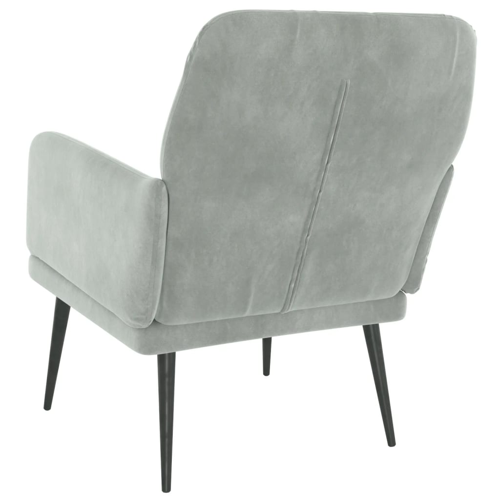 vidaXL Fauteuil 62x79x79 cm fluweel lichtgrijs