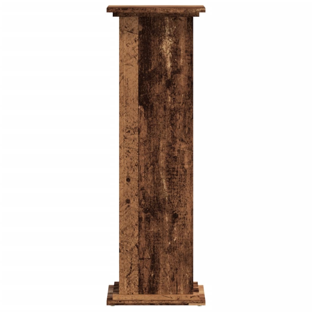 vidaXL Plantenstandaard 33x33x100 cm bewerkt hout oud houtkleurig