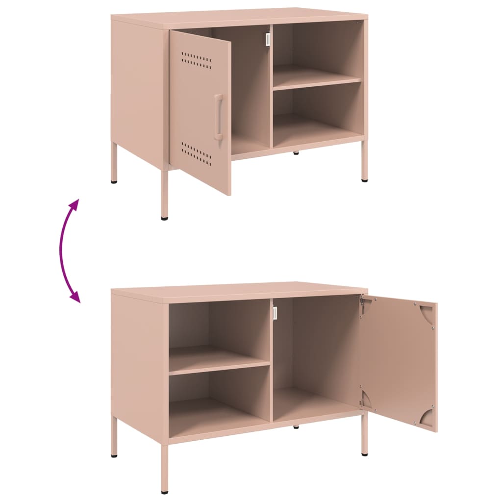 vidaXL Tv-meubel 68x39x50,5 cm staal roze