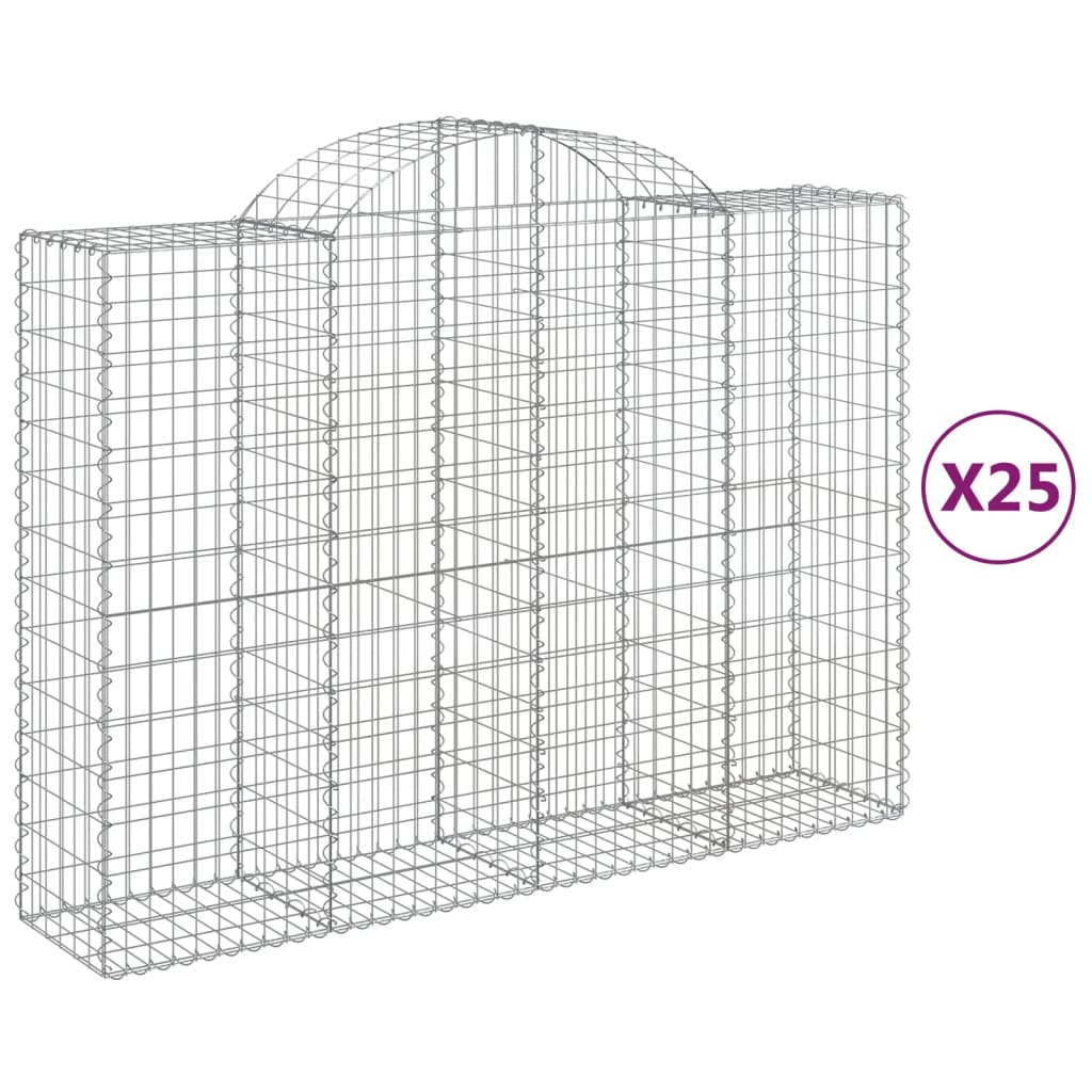 vidaXL Schanskorven 25 st gewelfd 200x50x140/160 cm ijzer