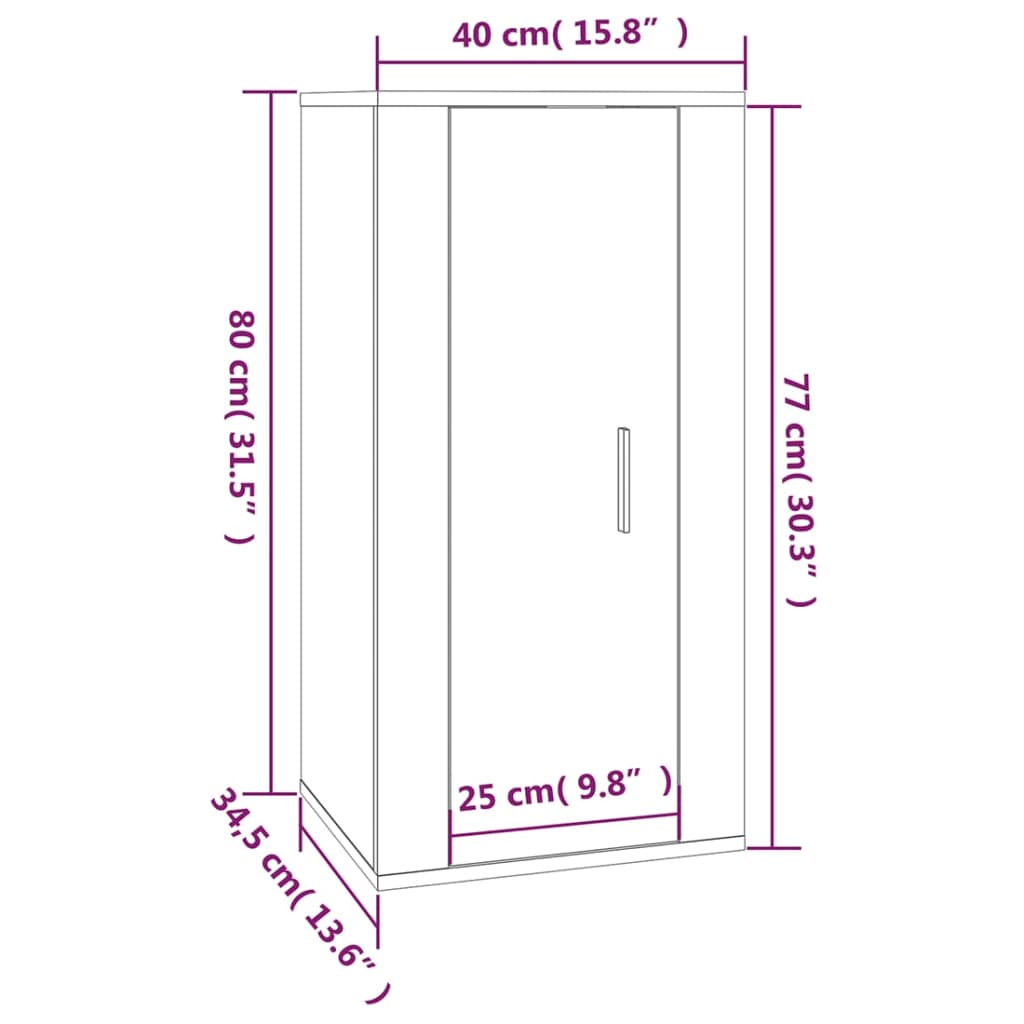 vidaXL Tv-wandmeubel 40x34,5x80 cm gerookt eikenkleurig