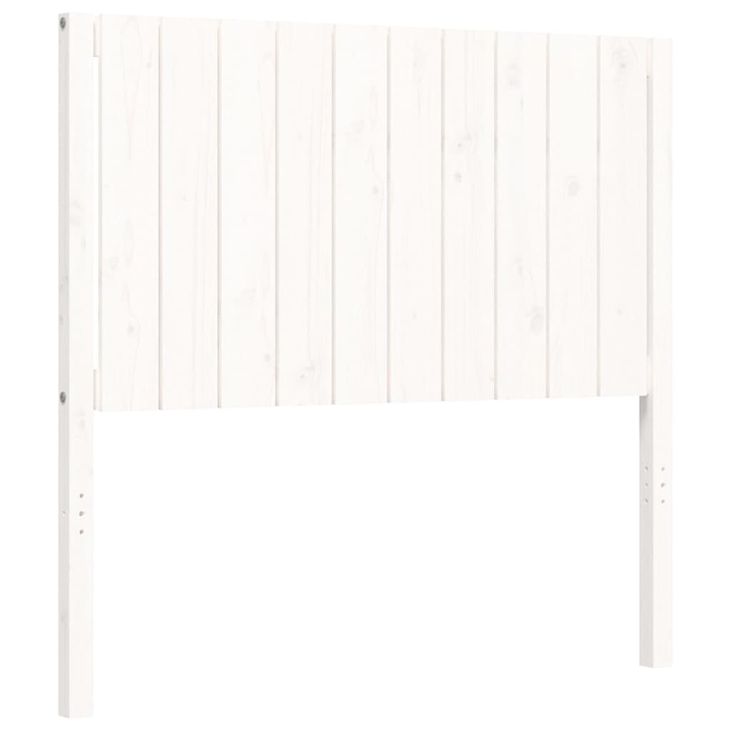 vidaXL Bedframe met hoofdbord massief hout wit 100x200 cm