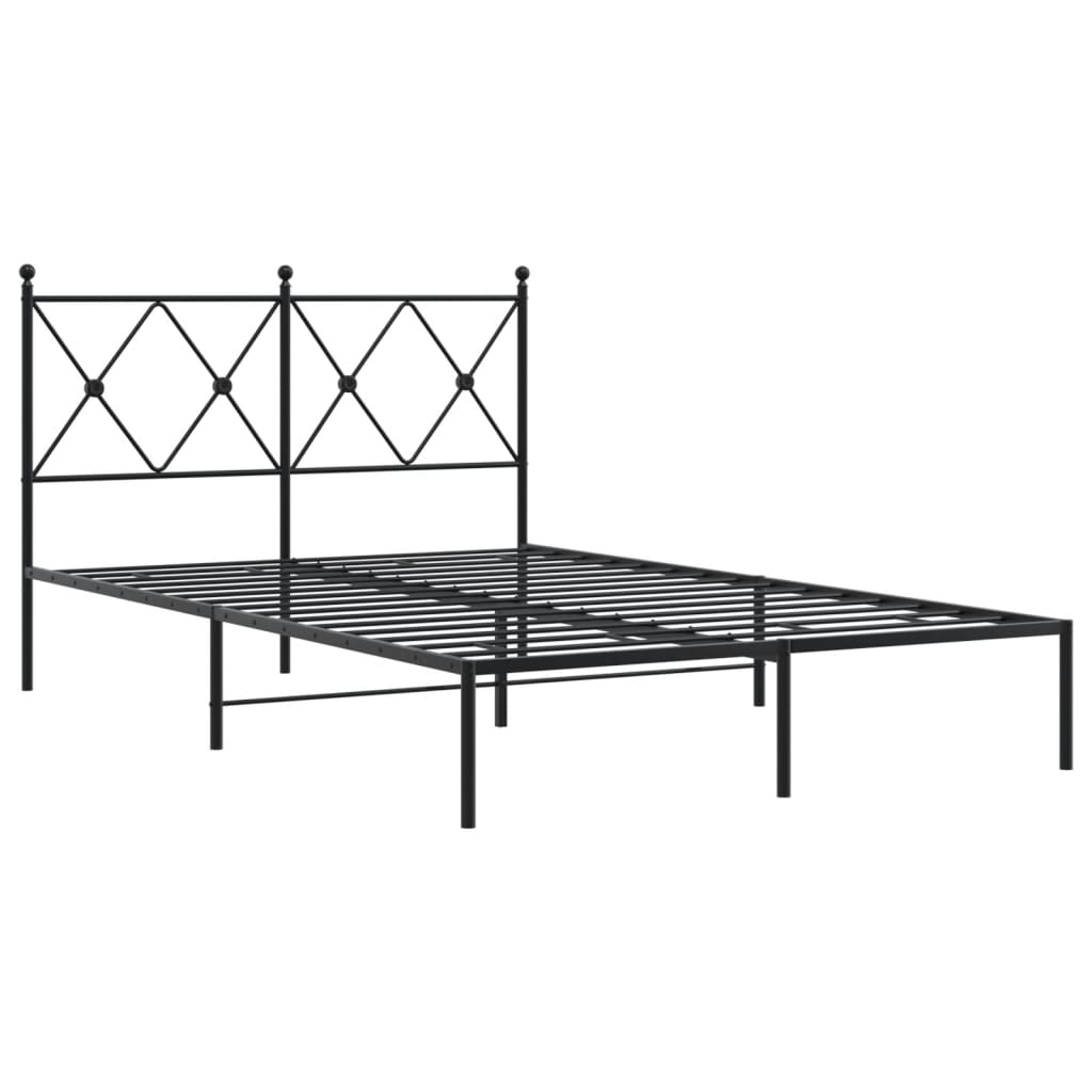 vidaXL Bedframe met hoofdbord metaal zwart 120x200 cm