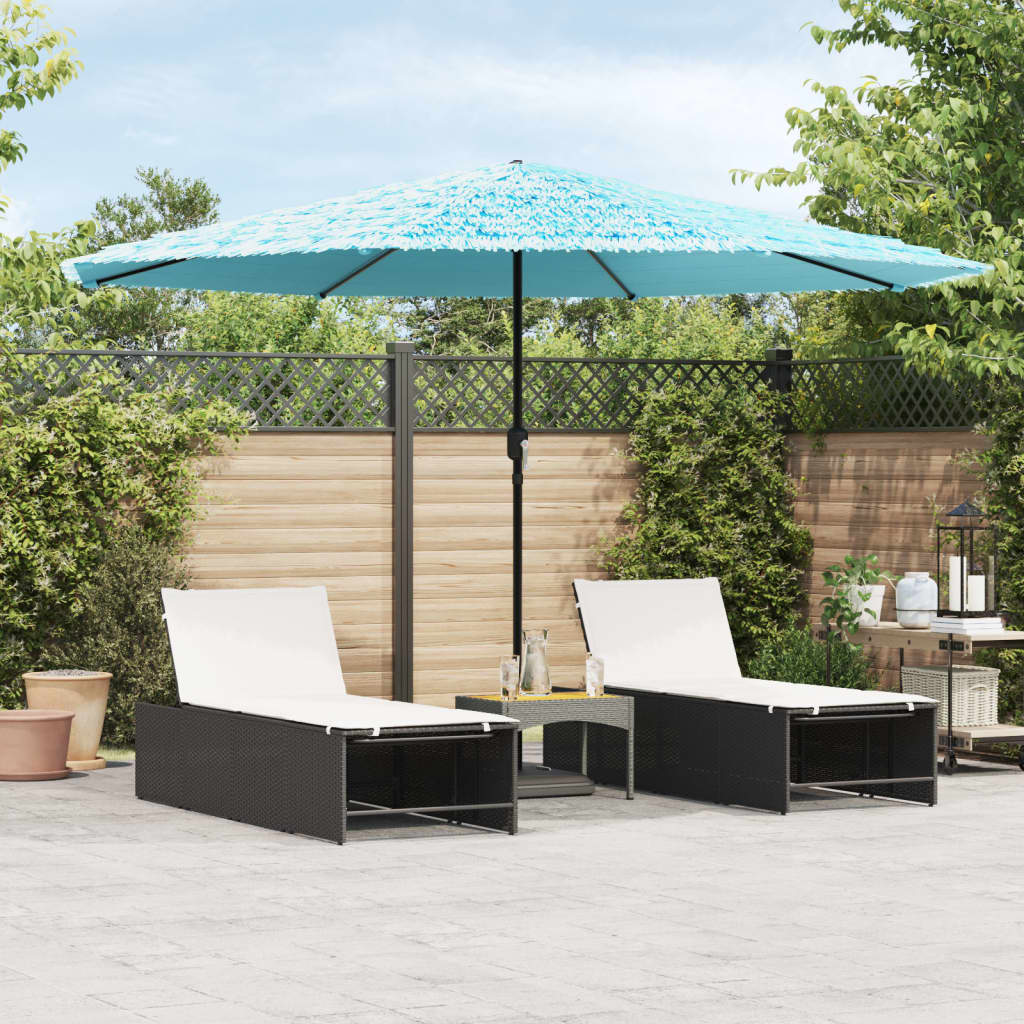 vidaXL Parasol met stalen paal 388x388x248 cm blauw