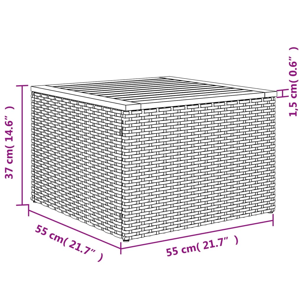 vidaXL 4-delige Loungeset met kussens poly rattan zwart