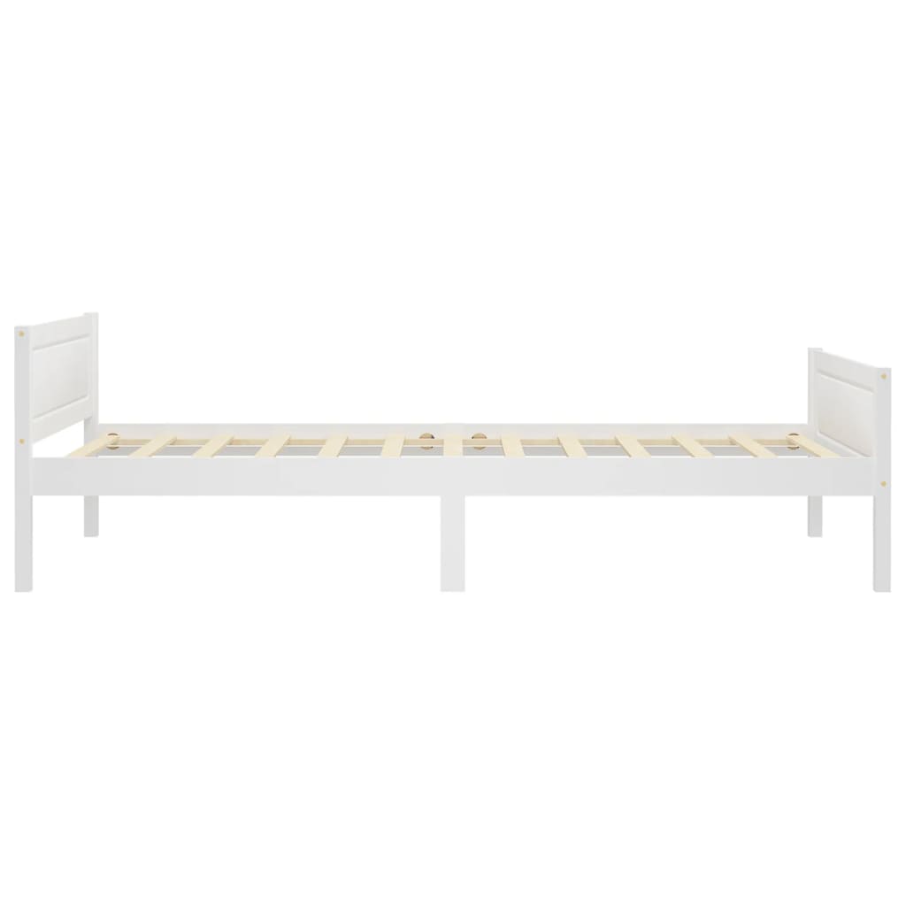 vidaXL Bedframe massief grenenhout wit 100x200 cm