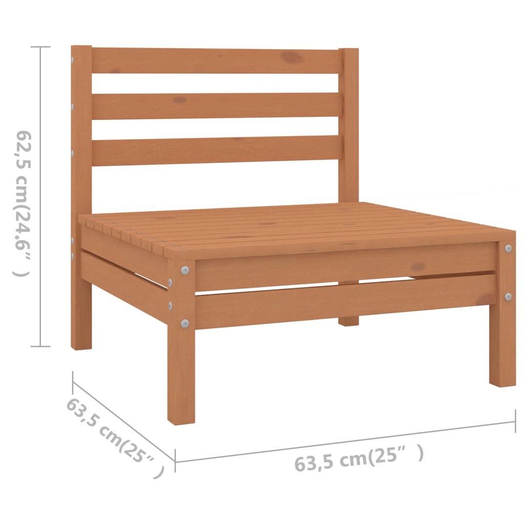 vidaXL 5-delige Loungeset massief grenenhout honingbruin