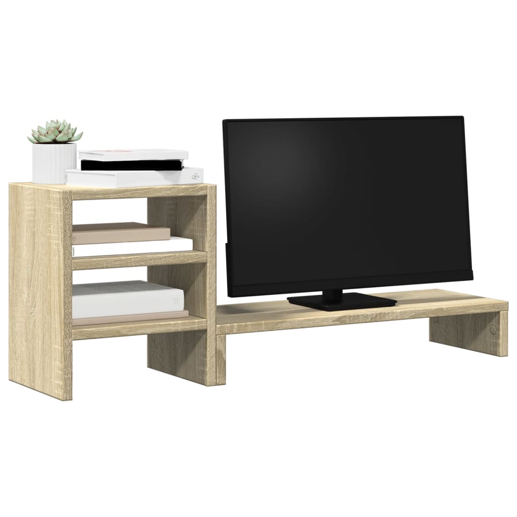 vidaXL Monitorstandaard met bureau-organizer bewerkt hout sonoma eiken