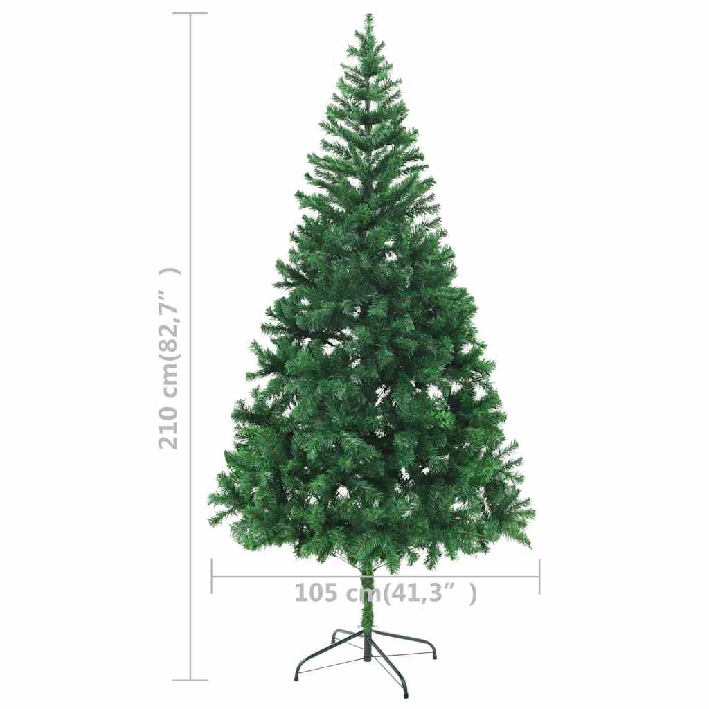 vidaXL Kunstkerstboom met verlichting en kerstballen 910 takken 210 cm