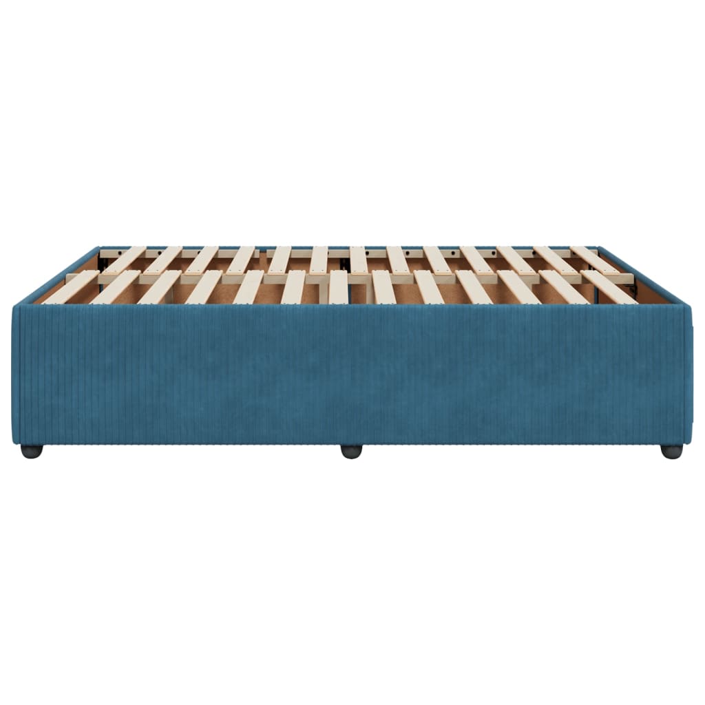 vidaXL Bedframe fluweel blauw 140x190 cm