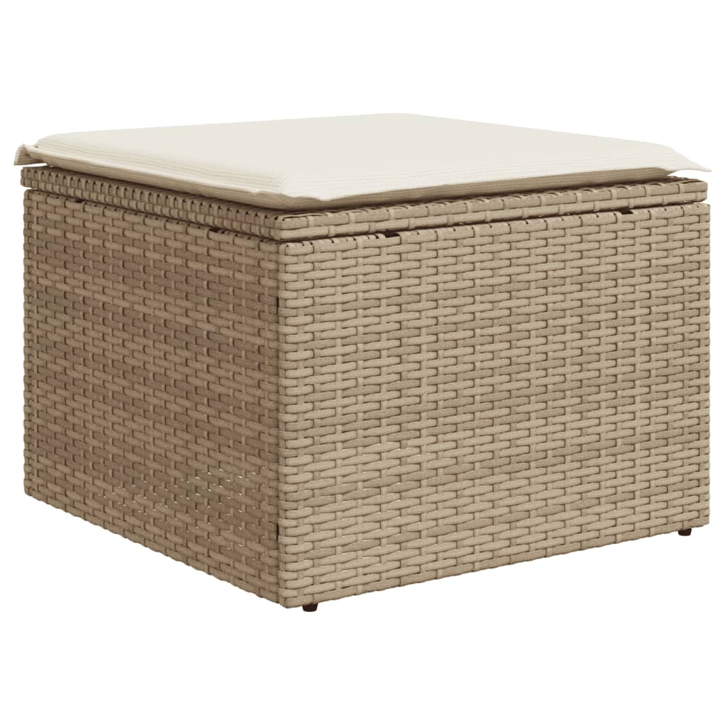 vidaXL 6-delige Loungeset met kussens poly rattan beige