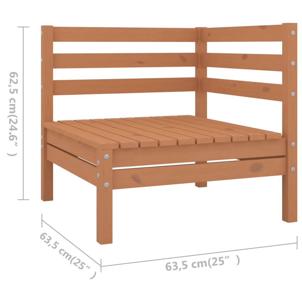 vidaXL 9-delige Loungeset massief grenenhout honingbruin