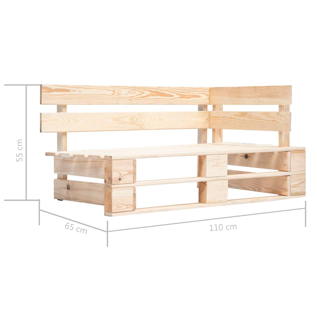 vidaXL Tweezitsbank pallet met kussens geïmpregneerd grenenhout