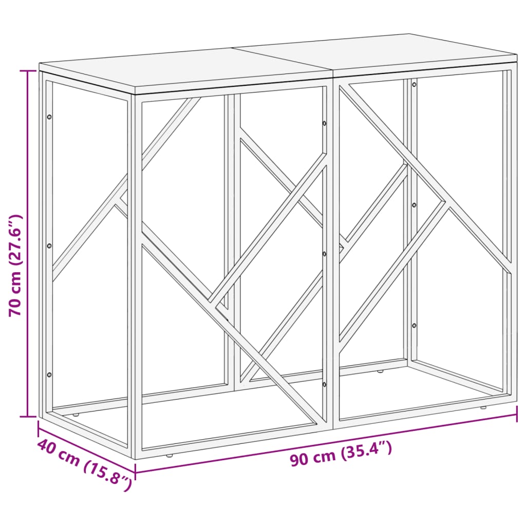 vidaXL Wandtafel roestvrij staal en massief bielshout zilverkleurig