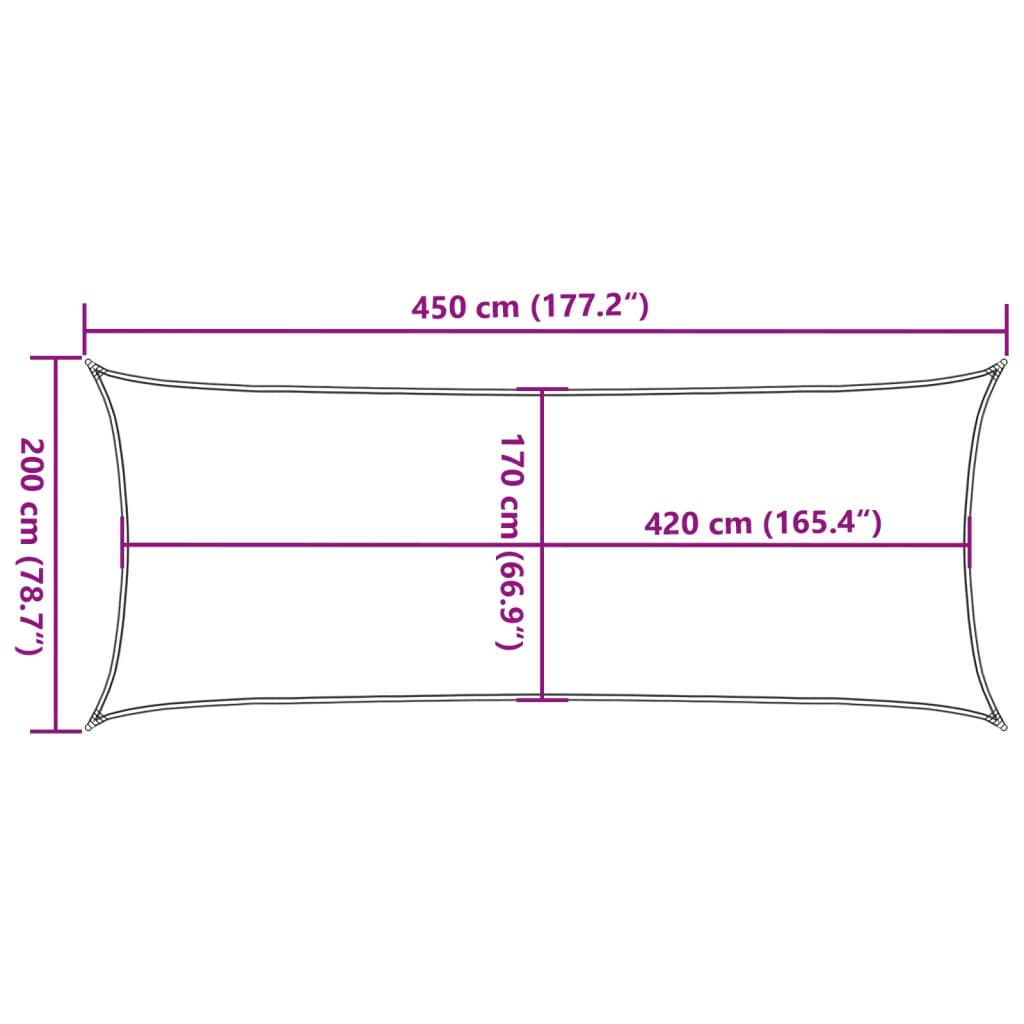 vidaXL Zonnezeil 4,5x2 m 100% polyester oxford zandkleurig