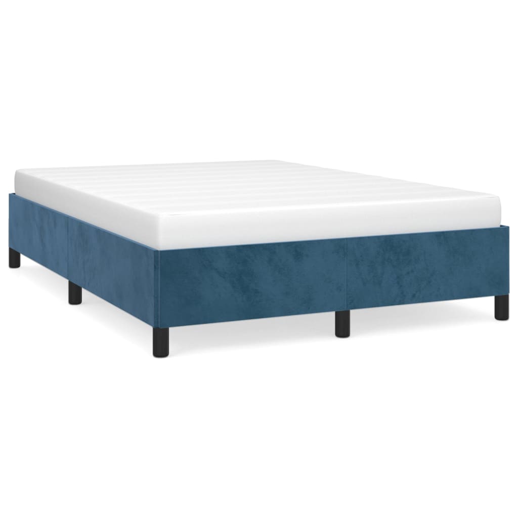 vidaXL Bedframe fluweel donkerblauw 140x190 cm