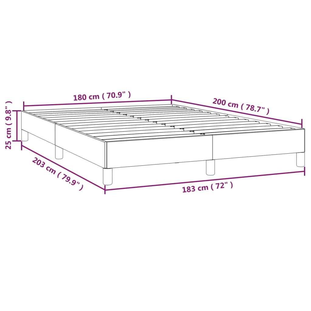 vidaXL Bedframe zonder matras stof crèmekleurig 180x200 cm