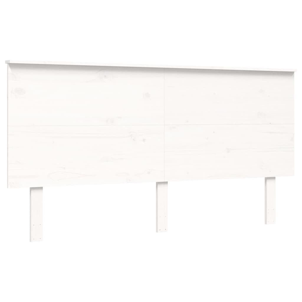 vidaXL Bedframe met hoofdbord massief hout wit