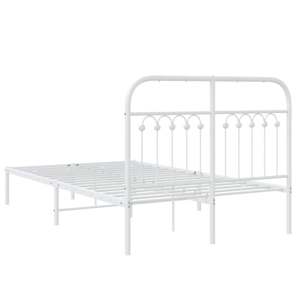 vidaXL Bedframe met hoofdbord metaal wit 120x190 cm