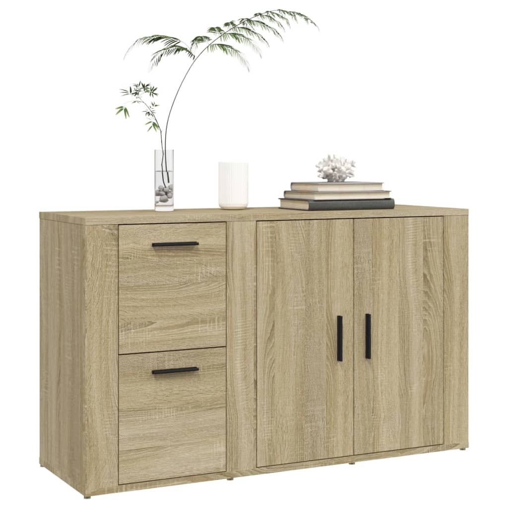 vidaXL Dressoir 100x33x59,5 cm bewerkt hout sonoma eikenkleurig