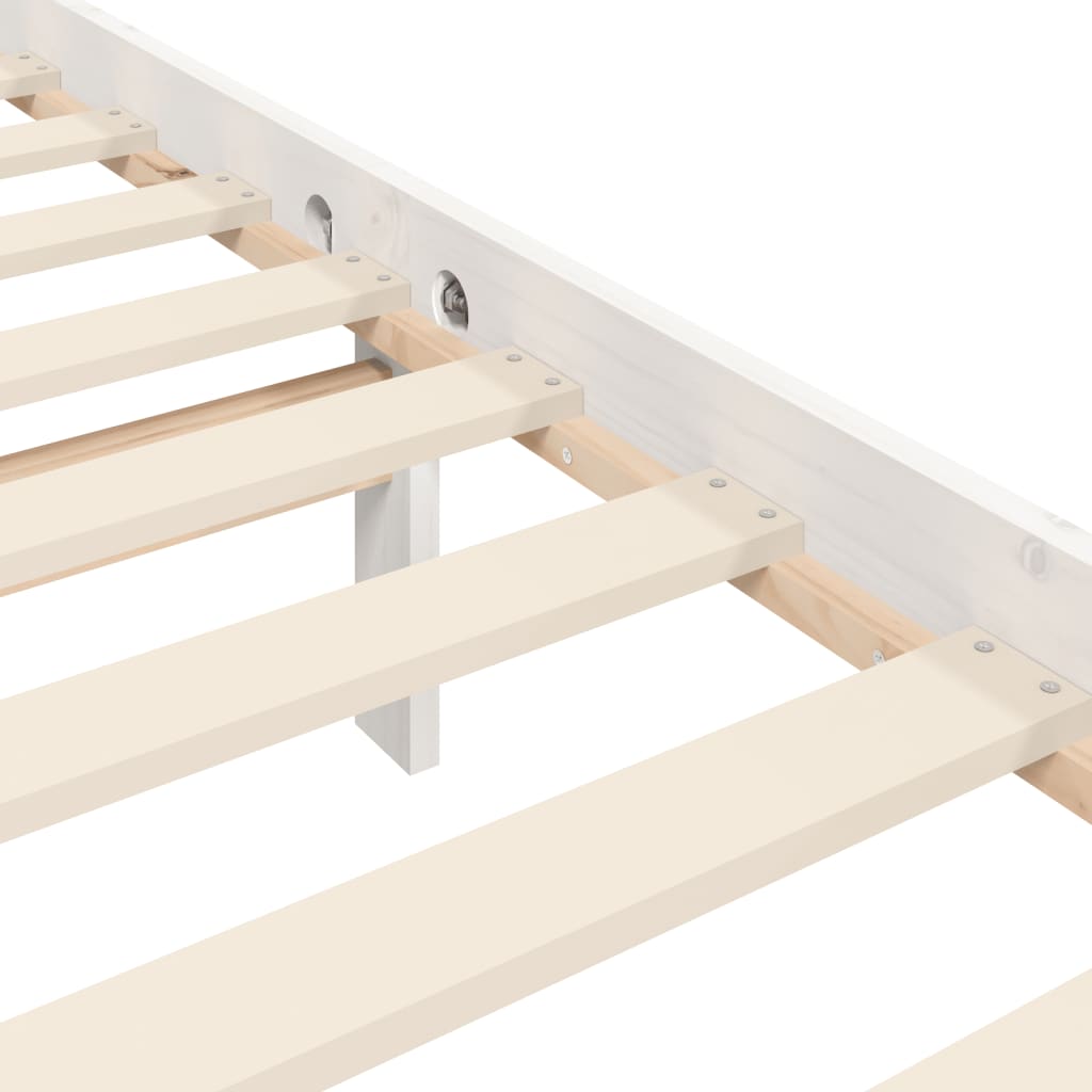 vidaXL Bedframe met hoofdbord massief hout wit