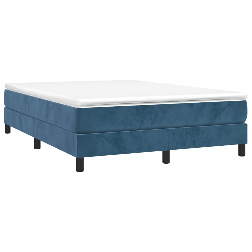 vidaXL Bedframe zonder matras 140x190 cm fluweel donkerblauw