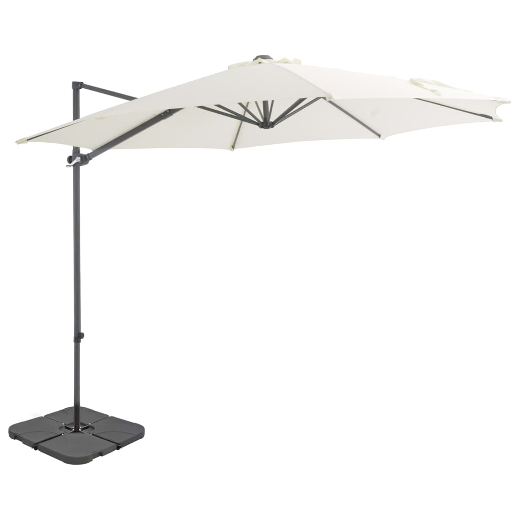 vidaXL Parasol met draagbare voet zandkleurig