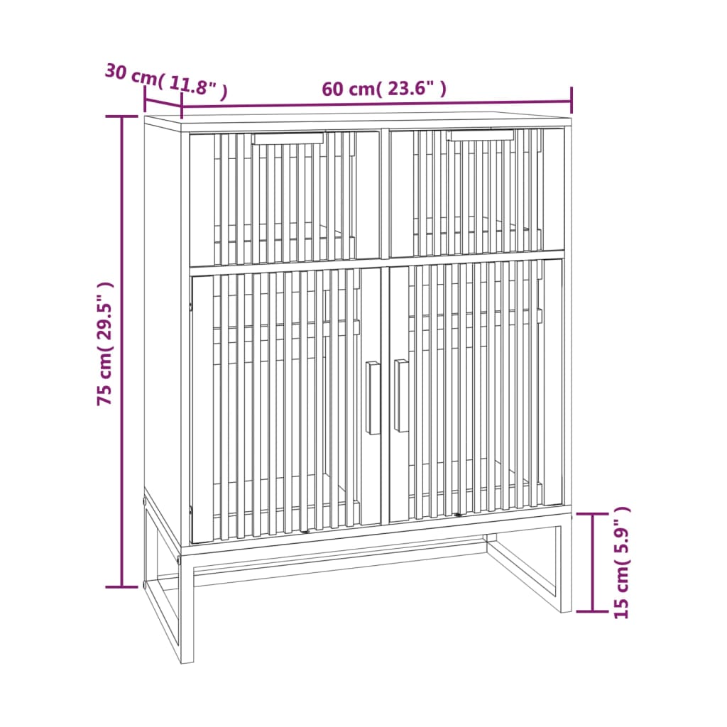 vidaXL Dressoir 60x30x75 cm bewerkt hout