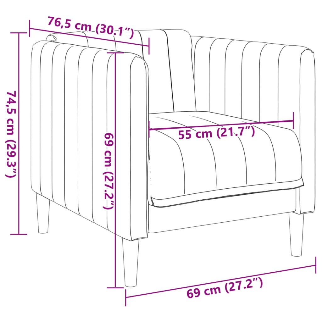 vidaXL Fauteuil kunstsuède bruin