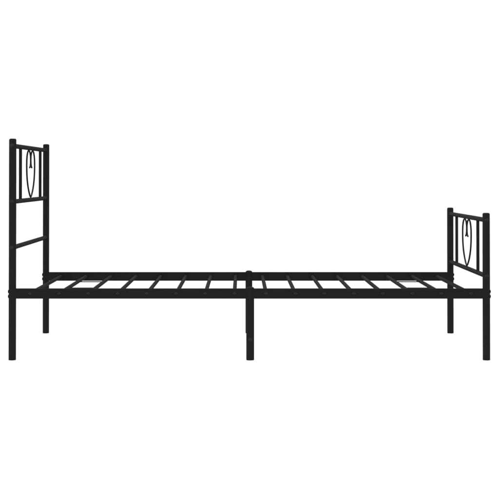 vidaXL Bedframe met hoofd- en voeteneinde metaal zwart 107x203 cm