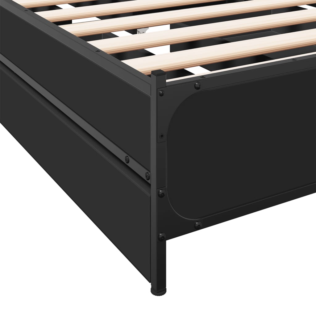 vidaXL Bedframe met lades bewerkt hout zwart 90x190 cm