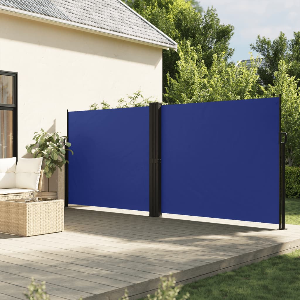 vidaXL Windscherm uittrekbaar 160x600 cm blauw