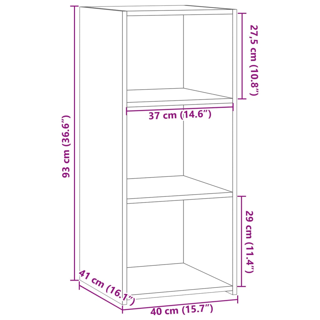 vidaXL Dressoir 40x41x93 cm bewerkt hout wit