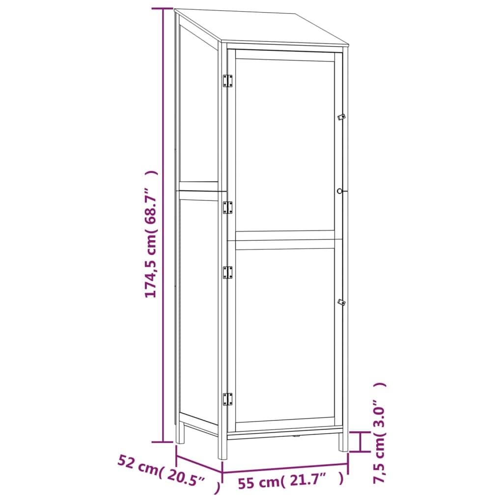 vidaXL Tuinschuur 55x52x174,5 cm massief vurenhout