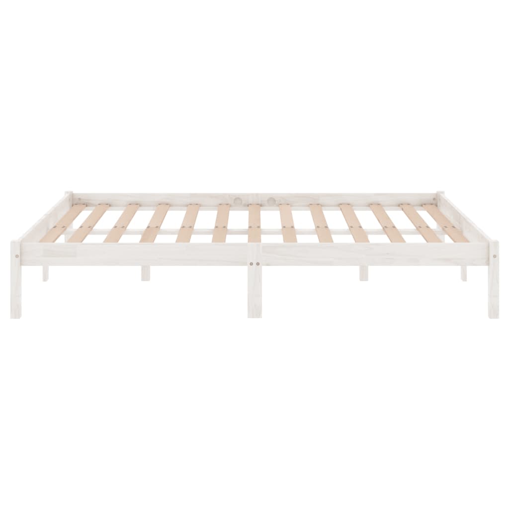 vidaXL Bedframe massief hout wit 180x200 cm