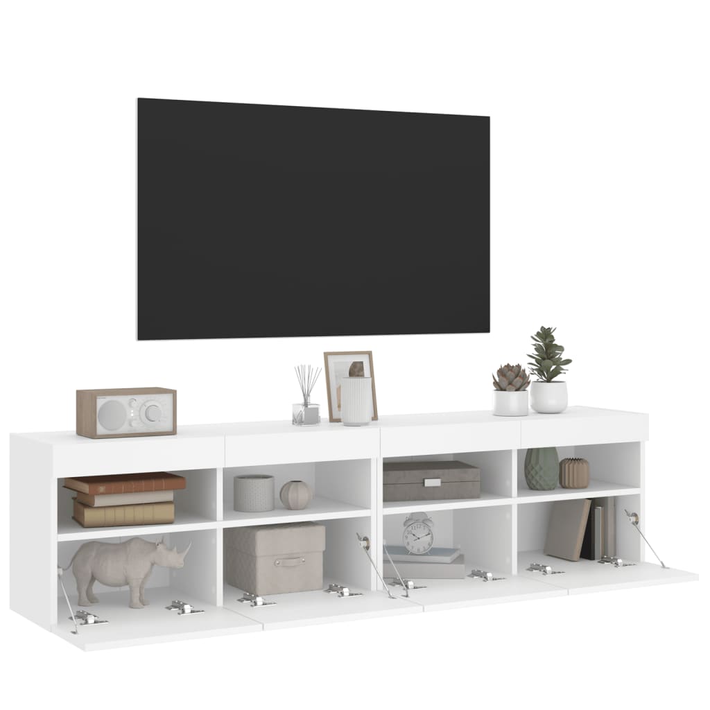 vidaXL Tv-wandmeubels met LED-verlichting 2 st 80x30x40 cm wit