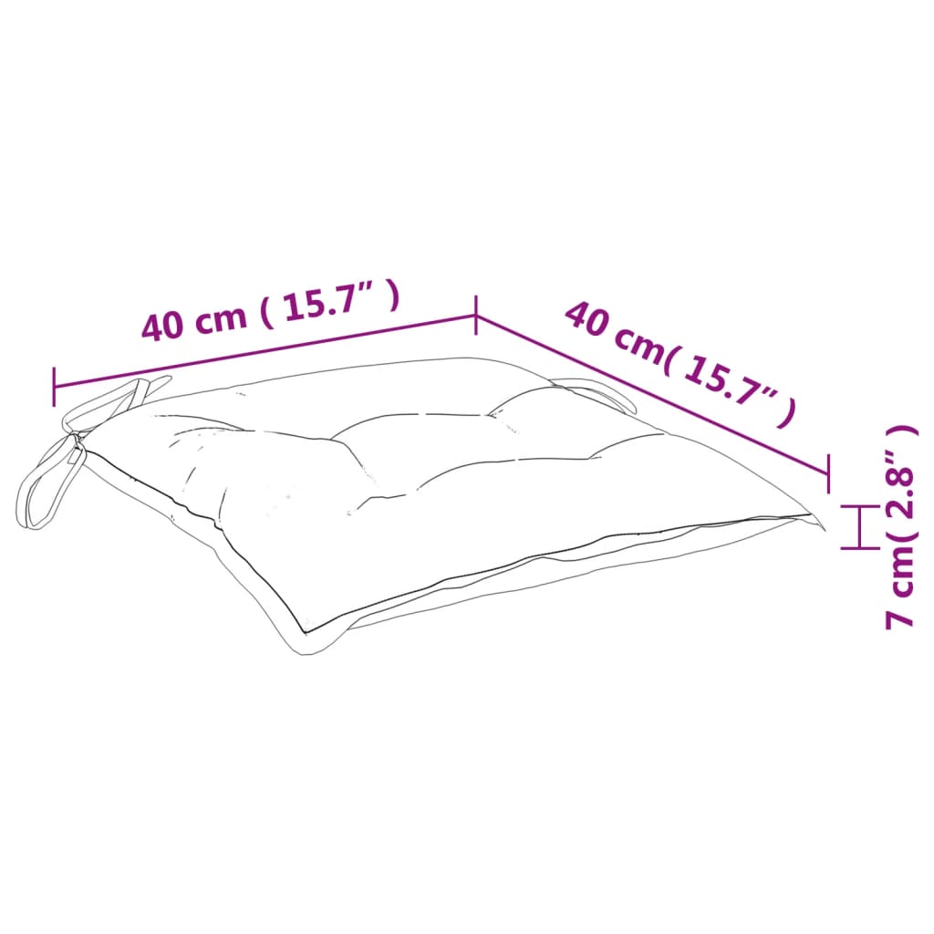 vidaXL Stoelkussens 4 st 40x40x7 cm stof meerkleurig