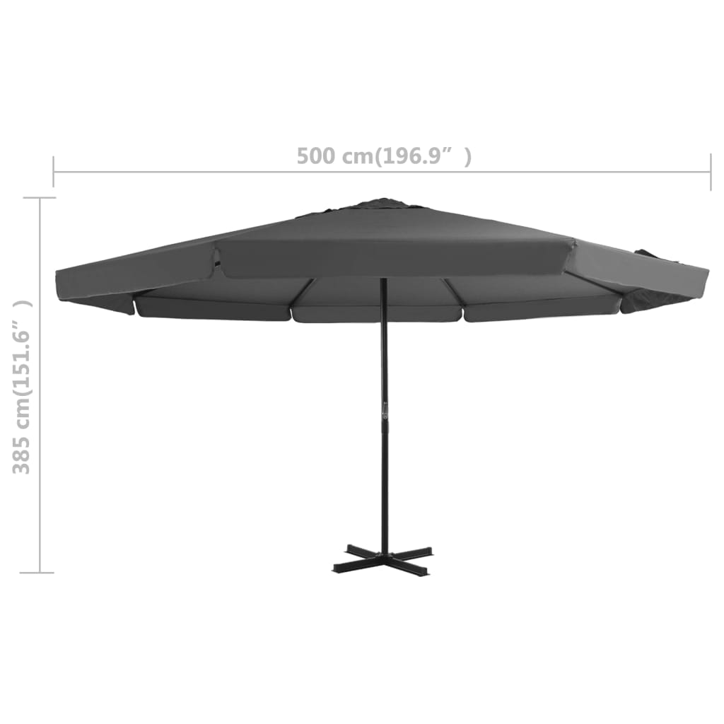 vidaXL Parasol met draagbare voet antracietkleurig