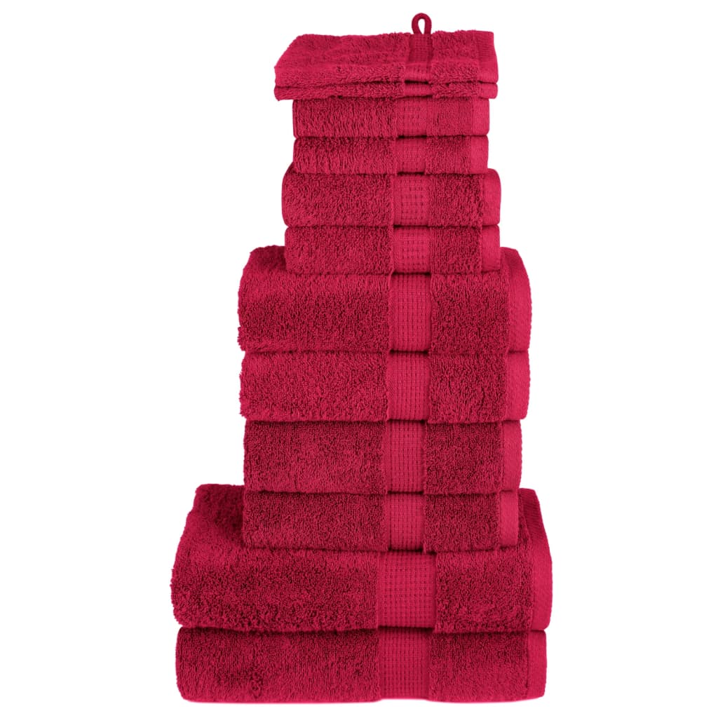 vidaXL 12-delige Handdoekenset SOLUND 600 g/m² rood