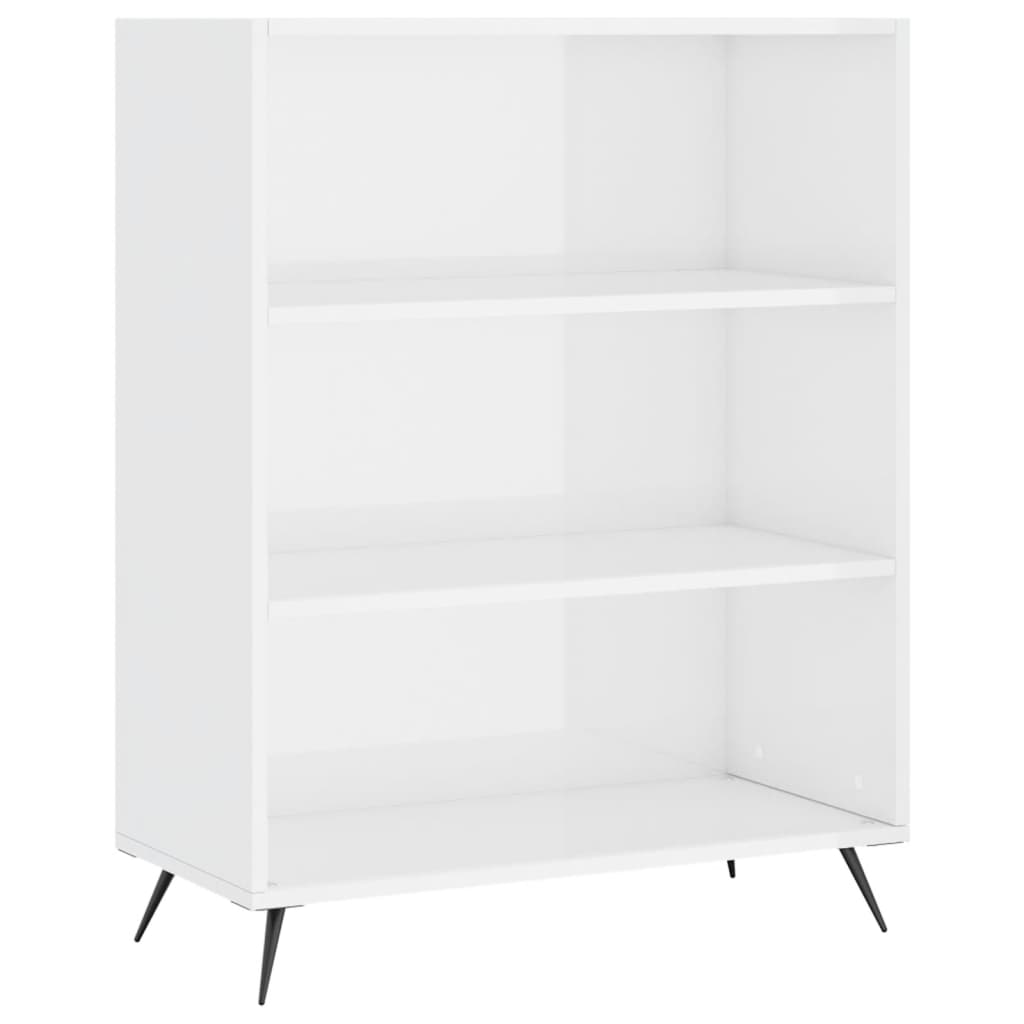 vidaXL Boekenkast 69,5x32,5x90 cm bewerkt hout hoogglans wit