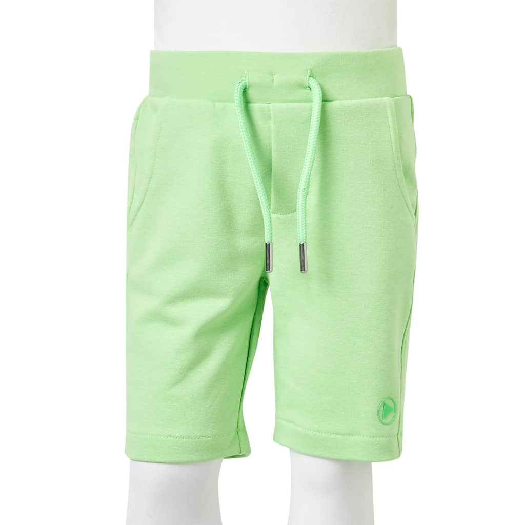 Kindershort 104 fluorescerend groen