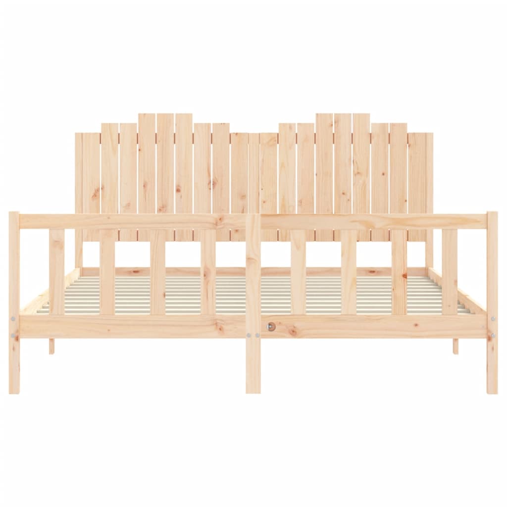 vidaXL Bedframe met hoofdbord massief hout 180x200 cm