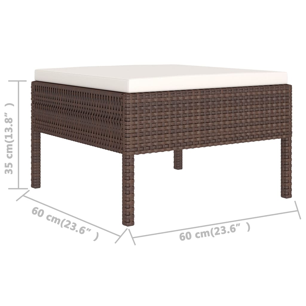 vidaXL 12-delige Loungeset met kussens poly rattan bruin