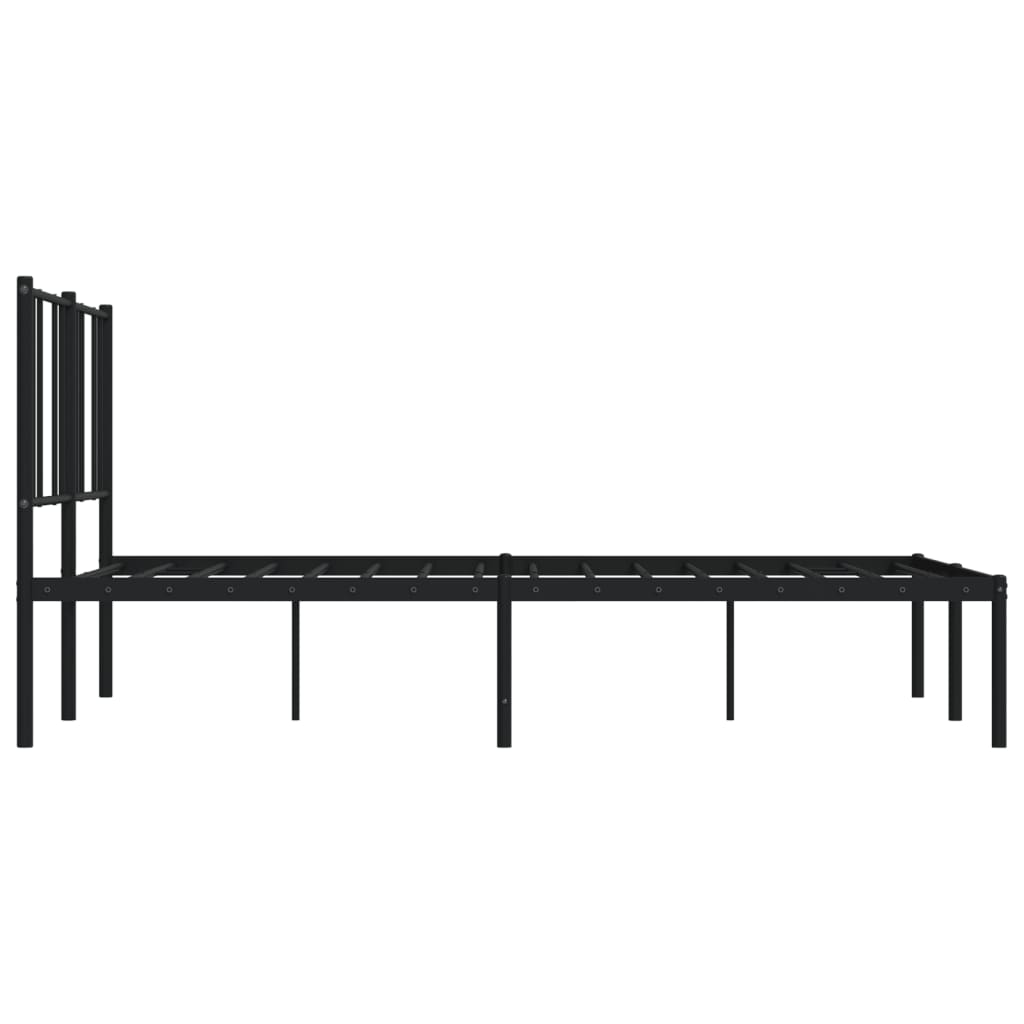 vidaXL Bedframe met hoofdbord metaal zwart 160x200 cm