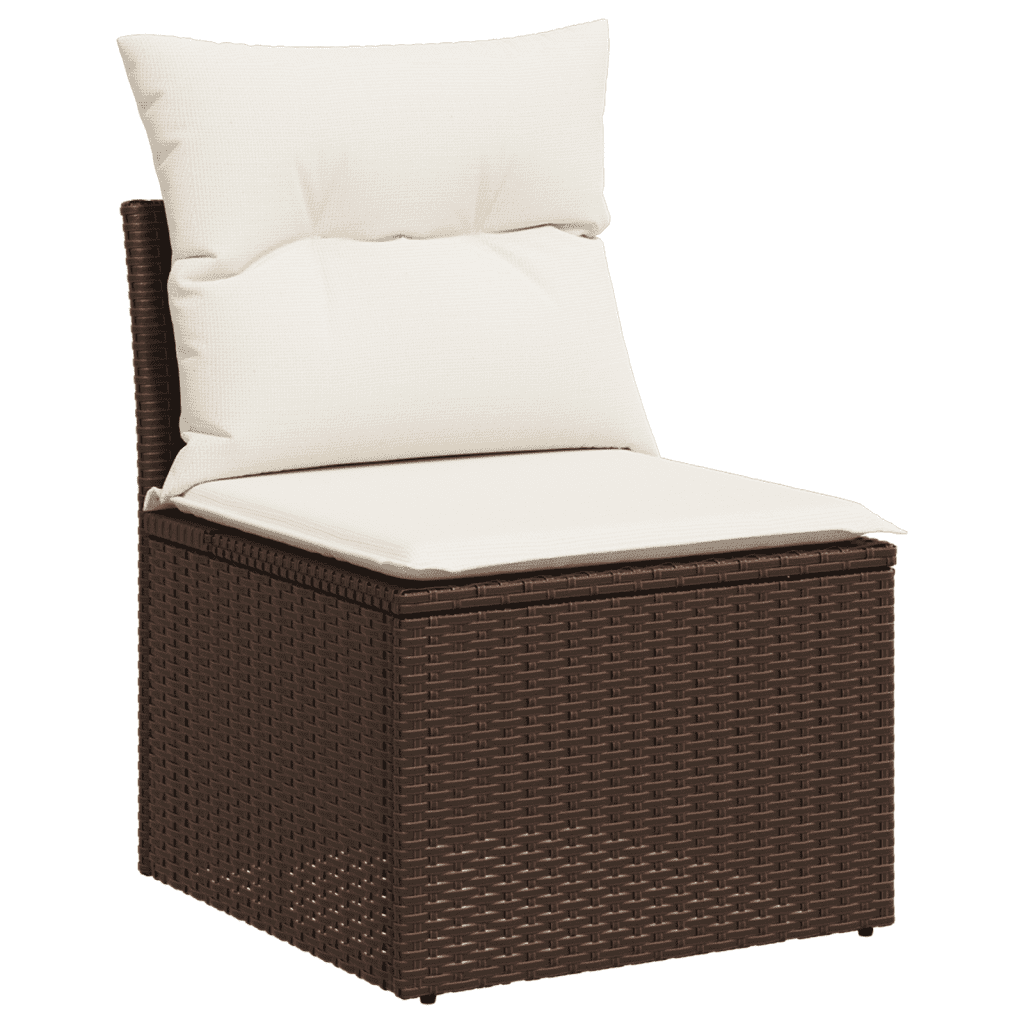 vidaXL 12-delige Loungeset met kussens poly rattan bruin