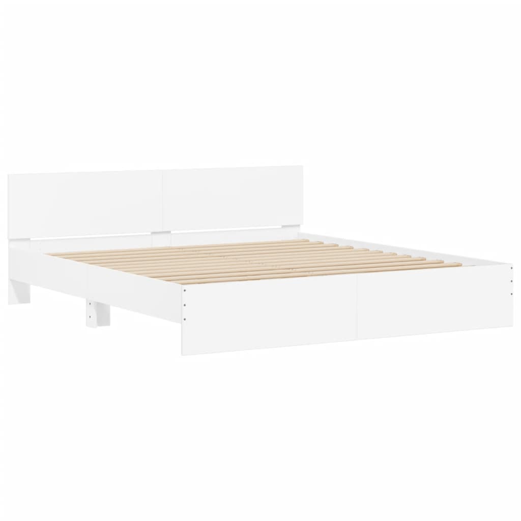 vidaXL Bedframe met hoofdeinde wit 160x200 cm